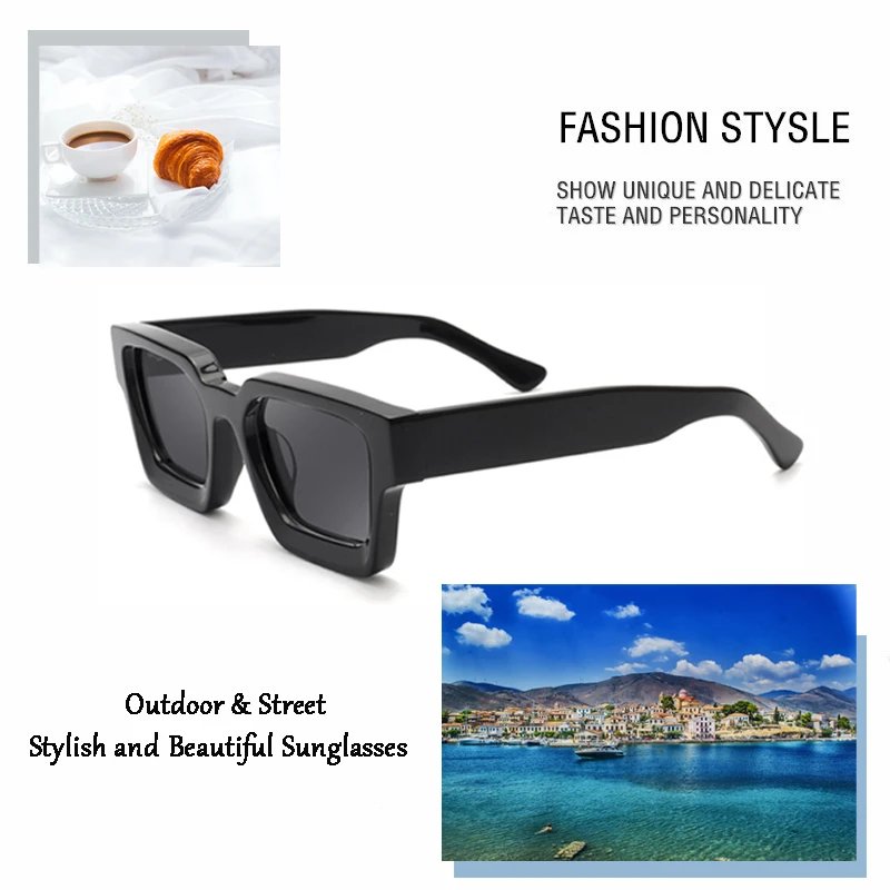 Oem Custom Luxury Logo Sunglasses Polarized Oversized Handmade Rectangle Thick Square Italian Custom Acetate Sunglasses 2023