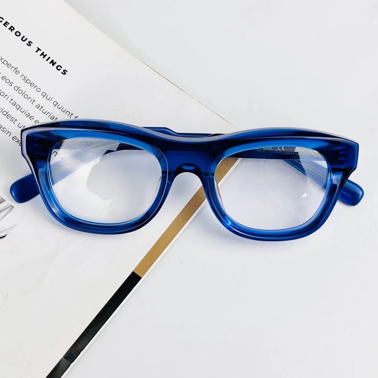 Thick Acetate Glasses Rectangle Prescription Optical Luxury Eyeglasses Acetate Frame Women Men Unisex Italian Glasses