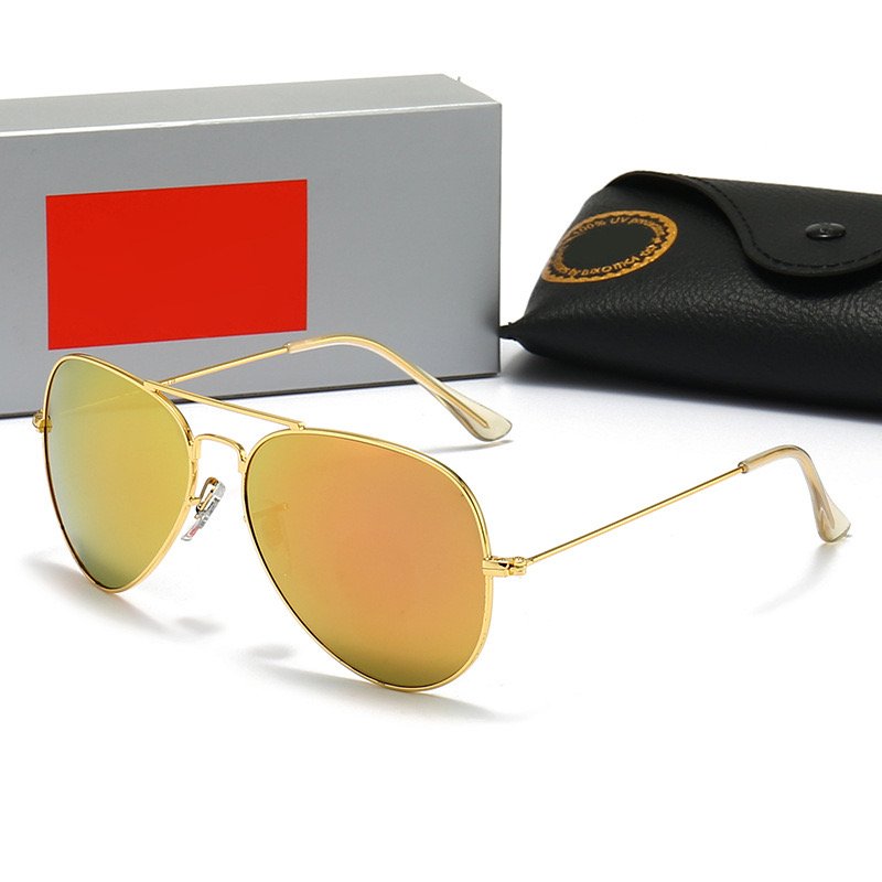 Wholesale Fashion Sun Glasses Men and Women Luxury Brand Glass Lenses Ray Driving Sunglasses Raybanable Metal Sunglasses