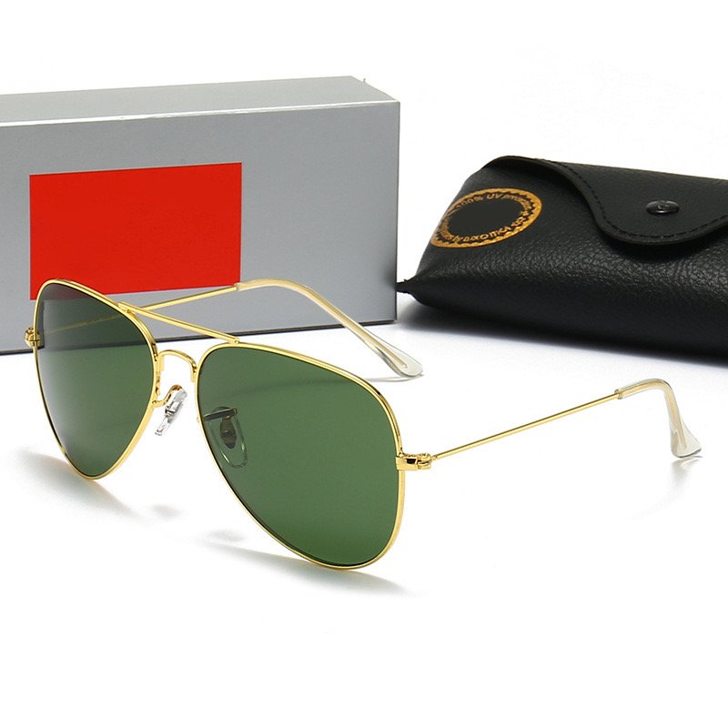 Wholesale Fashion Sun Glasses Men and Women Luxury Brand Glass Lenses Ray Driving Sunglasses Raybanable Metal Sunglasses