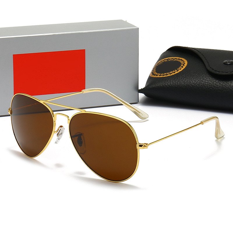 Wholesale Fashion Sun Glasses Men and Women Luxury Brand Glass Lenses Ray Driving Sunglasses Raybanable Metal Sunglasses