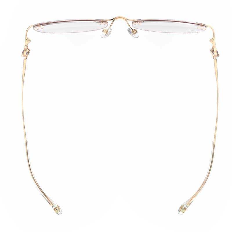 2024 Elegant Trendy Eyeglasses Designer Luxury Reading Glasses Fashion Oval Rimless Vintage Eyewears Ultra-light Myopic Glasses