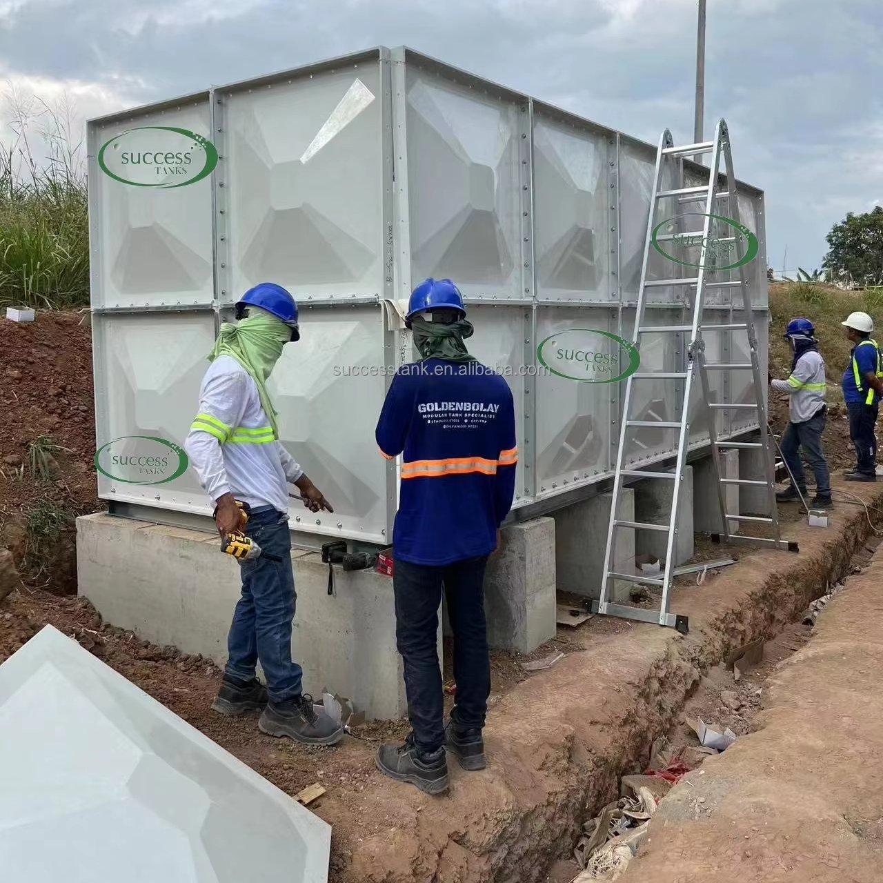 Manila Factory WRAS certification 100m3 GRP FRP material drinking Water storage Tank