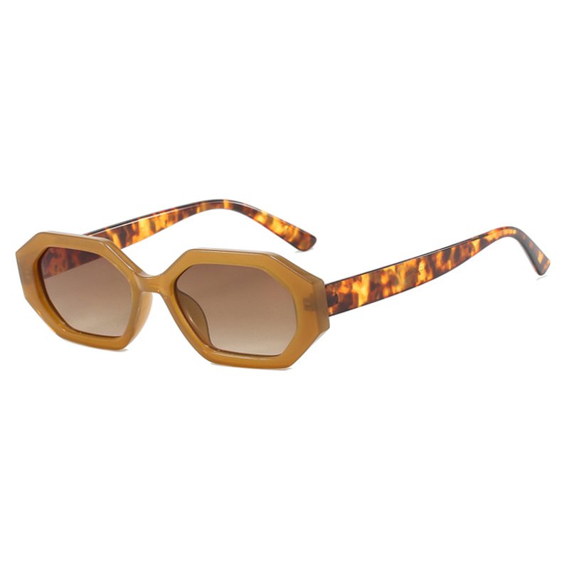 Fashion Small Polygon Square Sunglasses Women Jelly Color Gradient Shades UV400 Retro Men Tea Lens Sun Glasses Oculos De Sol