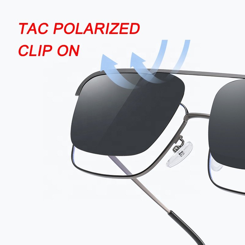 Factory Small MOQ high quality mens light weight metal titanium frame clip on eyewear magnetic glasses