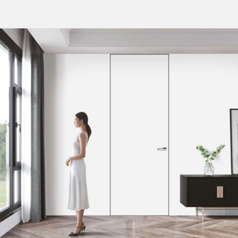 Foshan invisible door manufacturer 36 inch by 80 White hidden invisible interior room door melamine frameless door