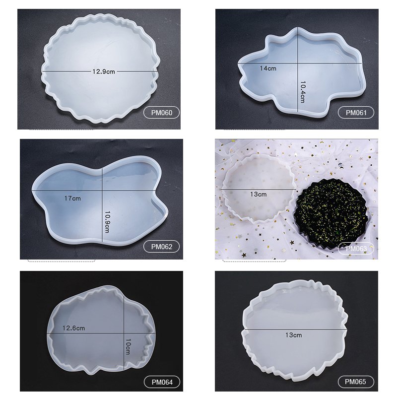 Shiny Custom Oval Trinket Food Storage Concrete Soap Mat Epoxy resin Tray Silicone Mold