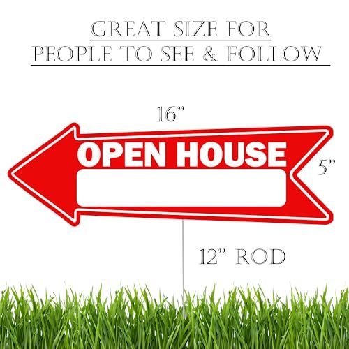 Open House Arrow Yard Sign For Sale By Owner Realtor Real Estate Yard Sign Arrows