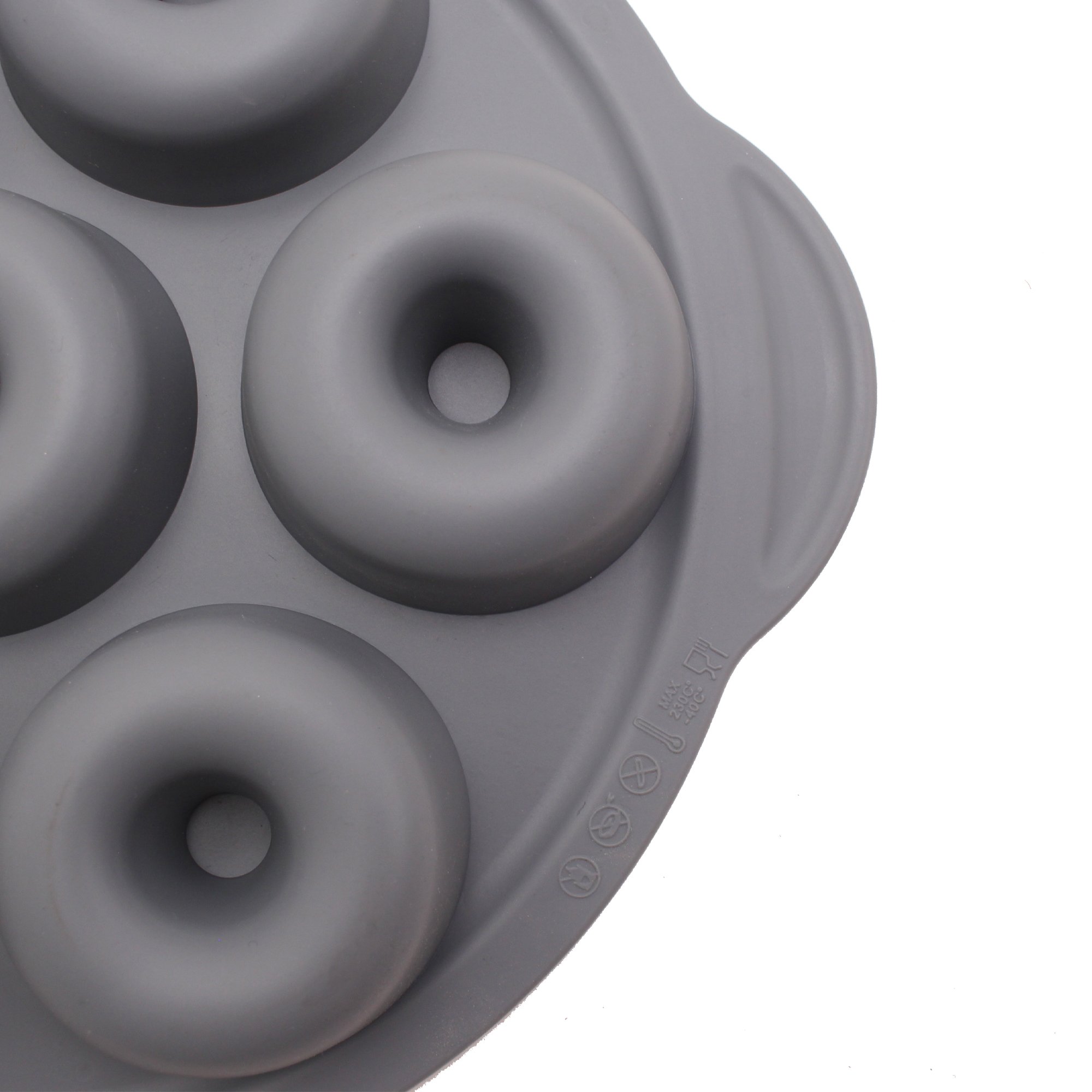 Bicolor 7-Hole Sweet Donut Cake Pan with Metal Frame Made of Silicone Cake Tools Moulds