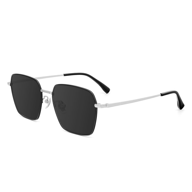 Wholesale Unisex UV400 Sun Glasses Square Frame Me Titanium Shades Men Sunglasses Green Lens Ladies