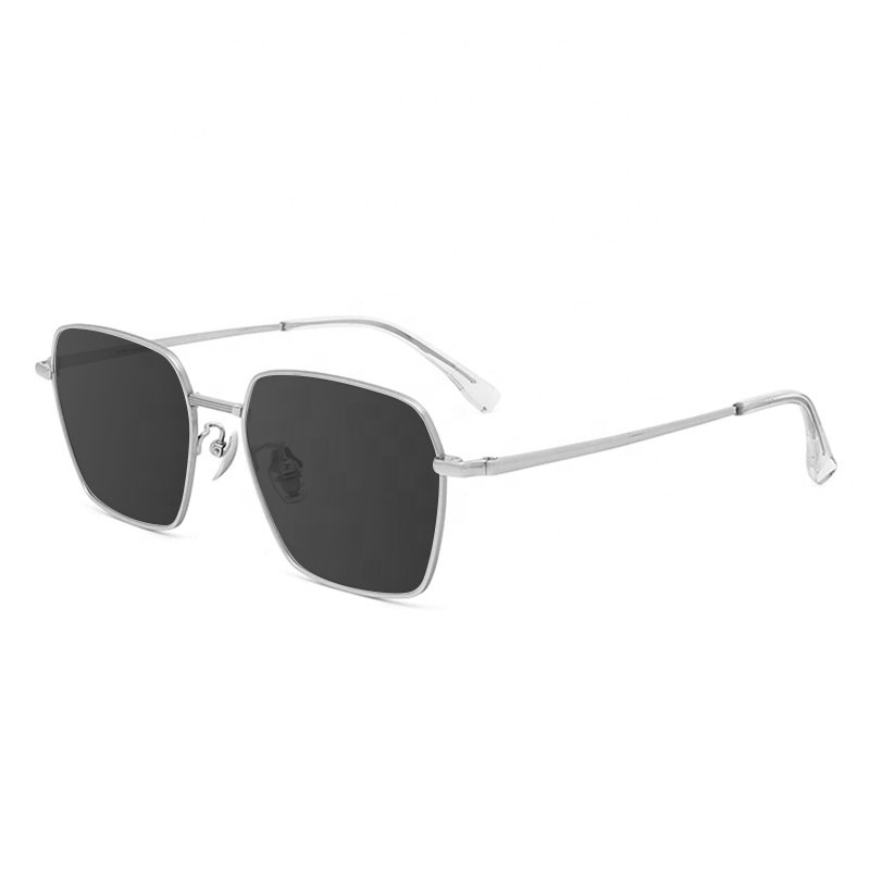 Wholesale Unisex UV400 Sun Glasses Square Frame Me Titanium Shades Men Sunglasses Green Lens Ladies