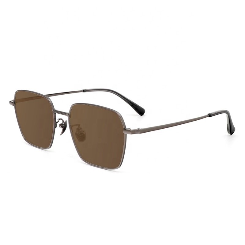 Wholesale Unisex UV400 Sun Glasses Square Frame Me Titanium Shades Men Sunglasses Green Lens Ladies