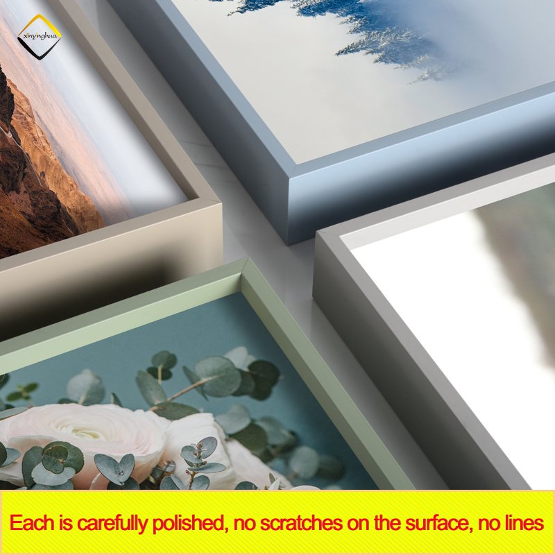 Factory Wholesale Customized Metal Photo Frame Skin Color Green Blue Aluminium Picture Frames Moulding Aluminum Profile