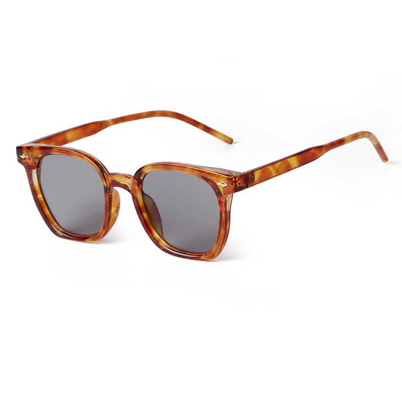 Retro rivet Square frame men Sunglasses leopard print Women fashion Sunglasses street Photography glasses