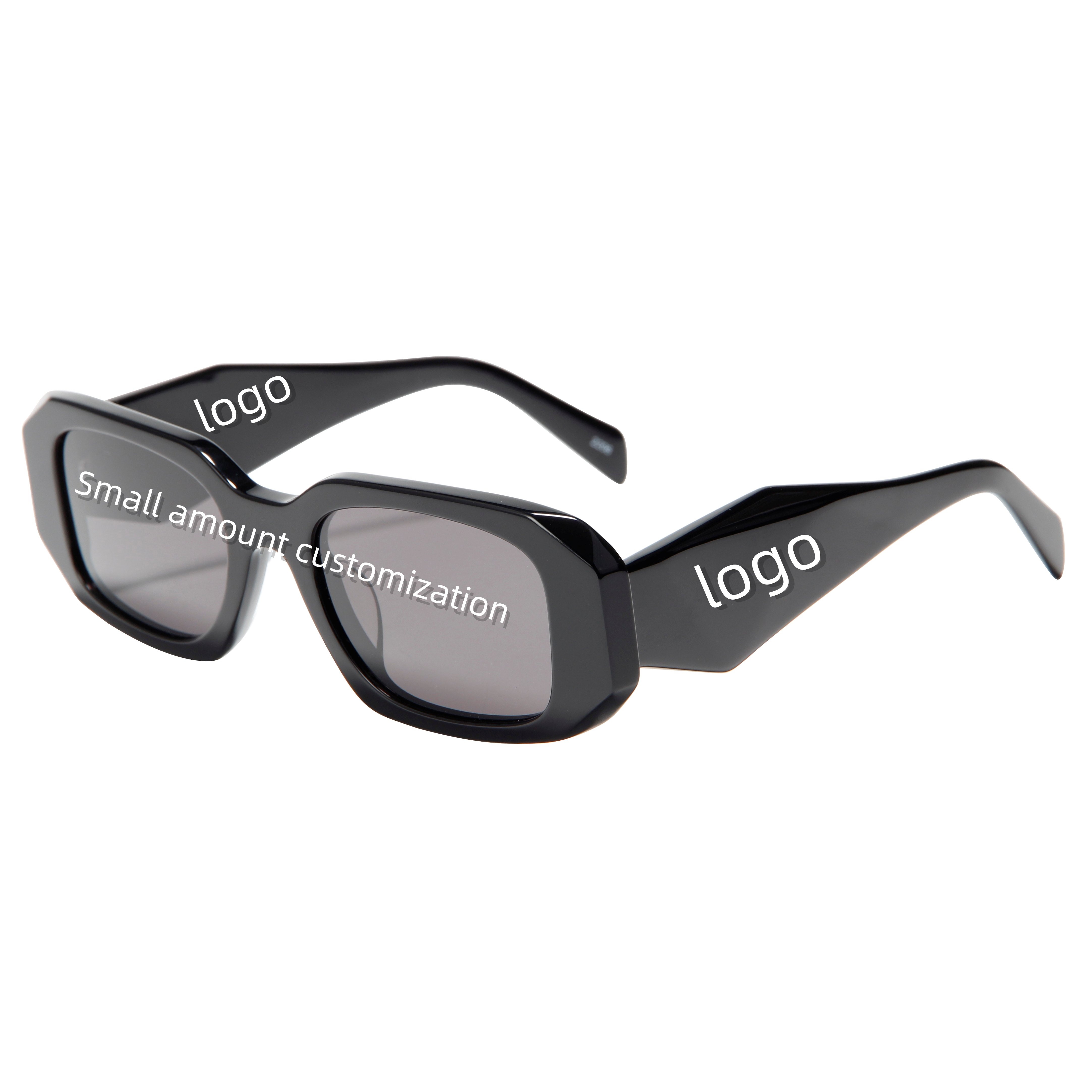 High Quality Trendy Fashion Oval Spectacle Eyeglass Frames Unisex Polarized CR39 Lenses Clear Acetate Sunglasses for Men Women