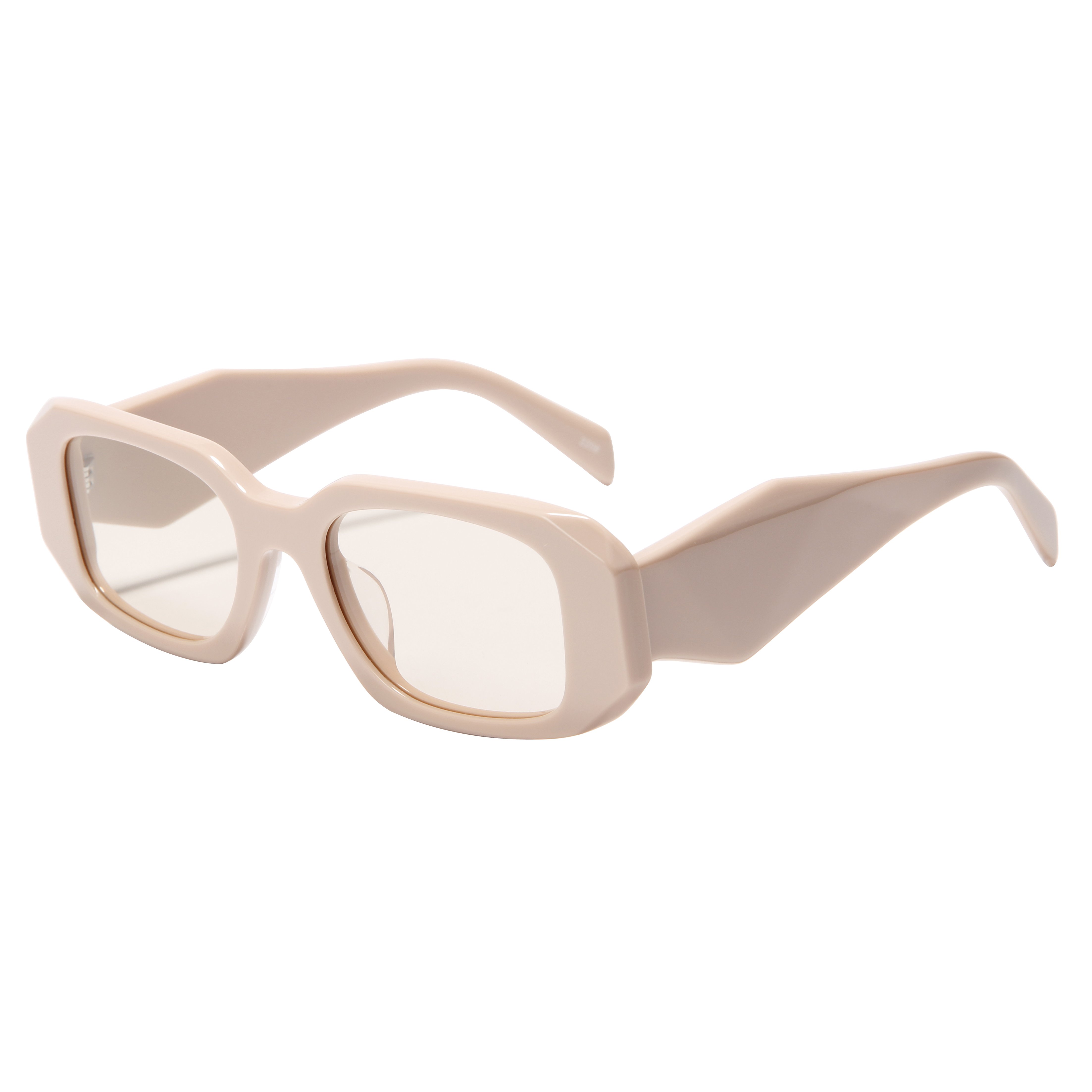 High Quality Trendy Fashion Oval Spectacle Eyeglass Frames Unisex Polarized CR39 Lenses Clear Acetate Sunglasses for Men Women