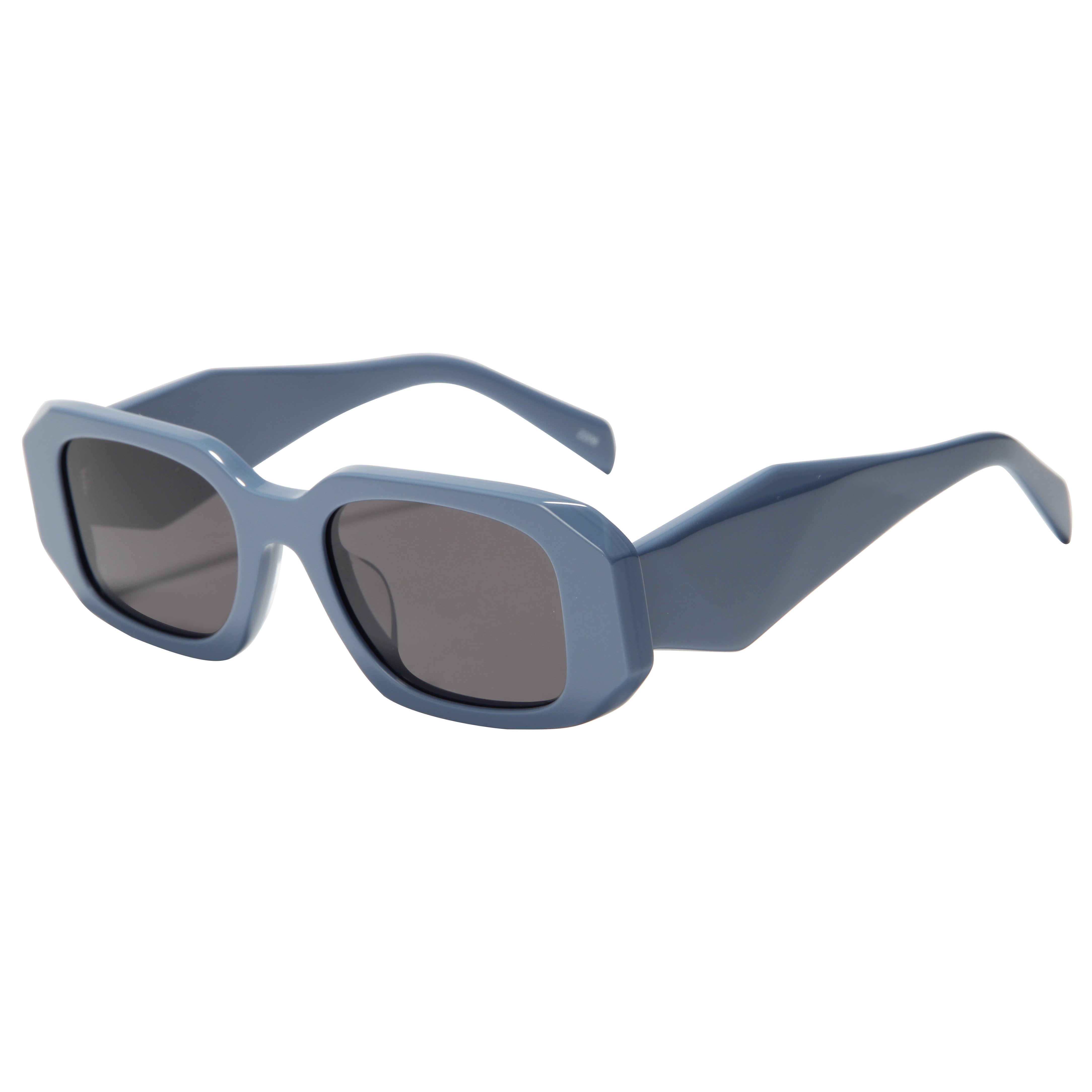High Quality Trendy Fashion Oval Spectacle Eyeglass Frames Unisex Polarized CR39 Lenses Clear Acetate Sunglasses for Men Women
