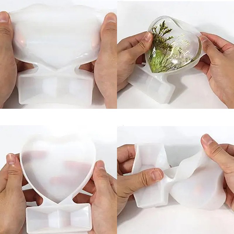 Kaijie heart shaped photo frame silicone mold DIY crystal epoxy mold craft home decoration gift drop rubber mold