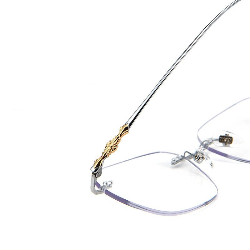 2024 Luxury vintage pure titanium rimless men eyewear anti blue light glasses frame eyeglasses