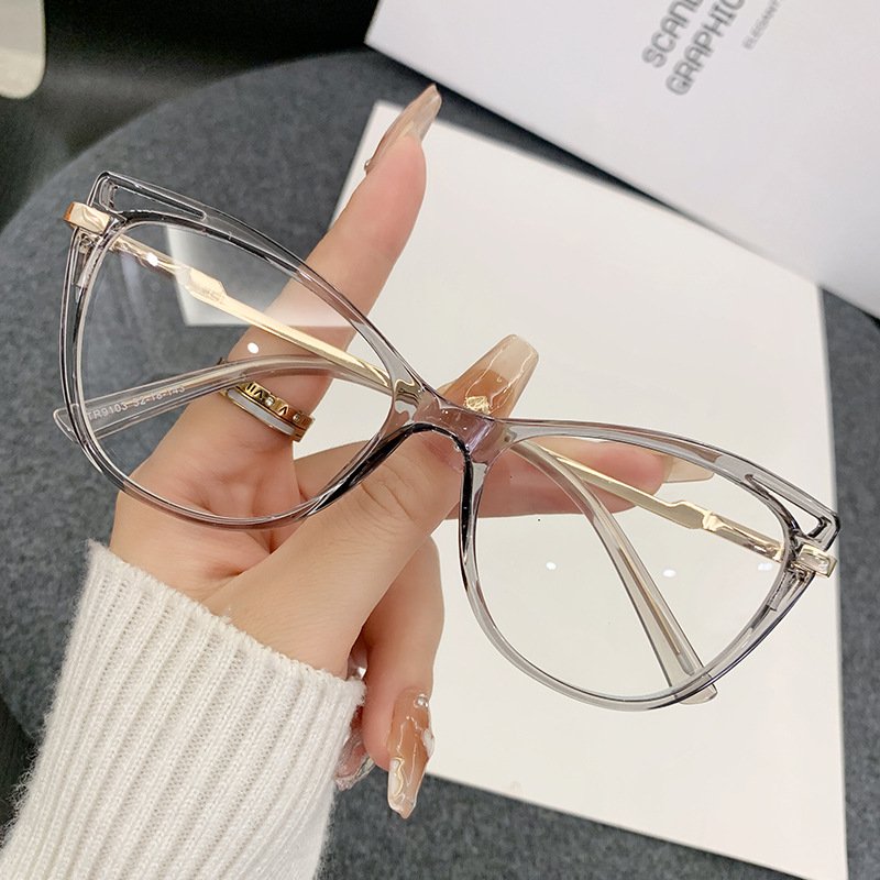 Cat eye anti-blue light glasses small fresh trend personality net celebrity fashion slingshot metal frame