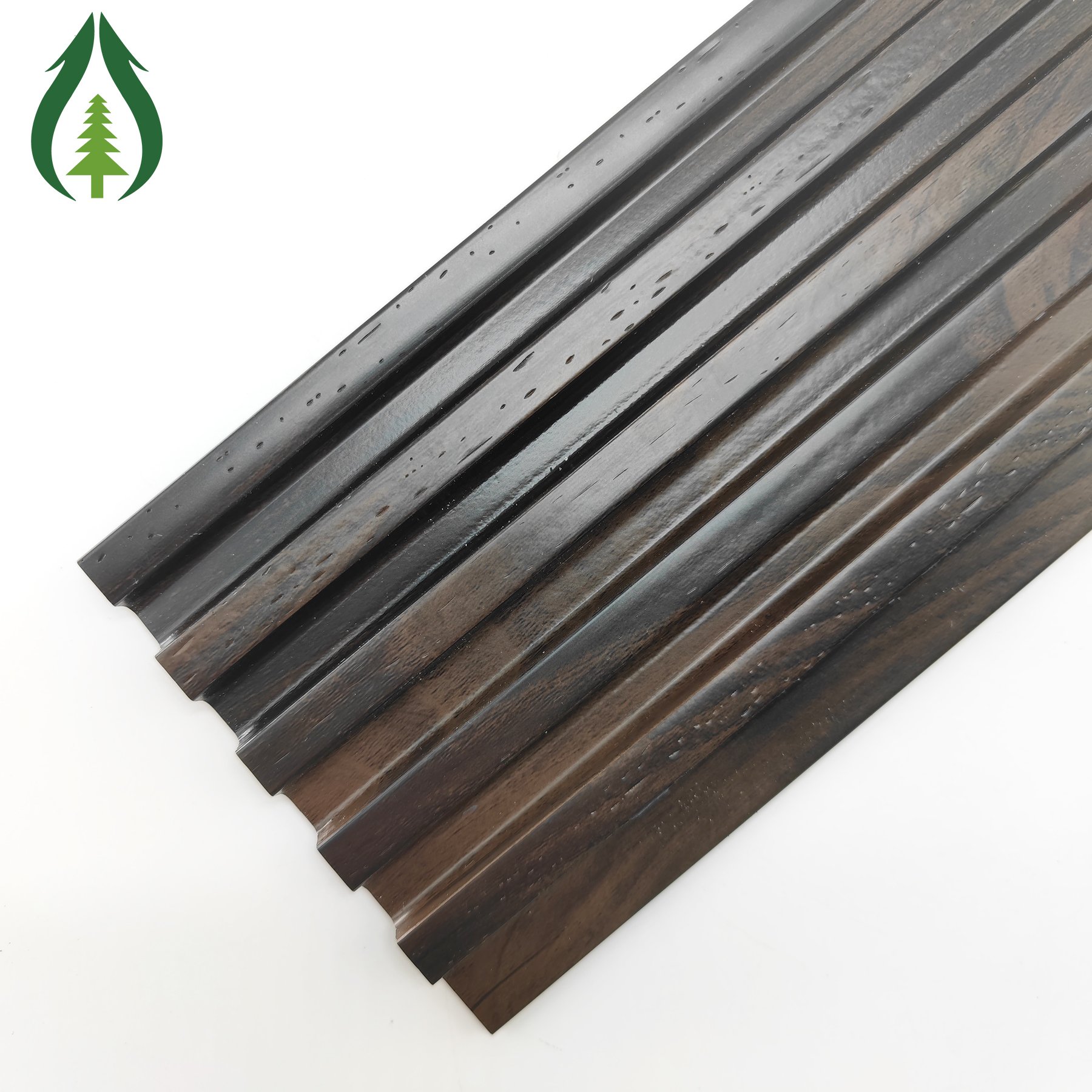 Guancheng Latest Texture 120*12mm PS panel 3D Wood Fluted PS Wall Panel exterior