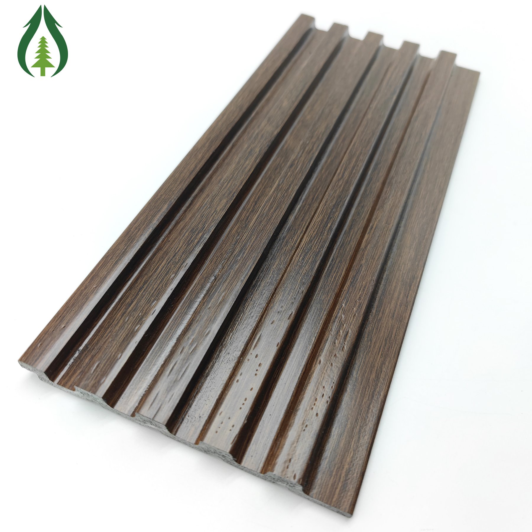 Guancheng Latest Texture 120*12mm PS panel 3D Wood Fluted PS Wall Panel exterior
