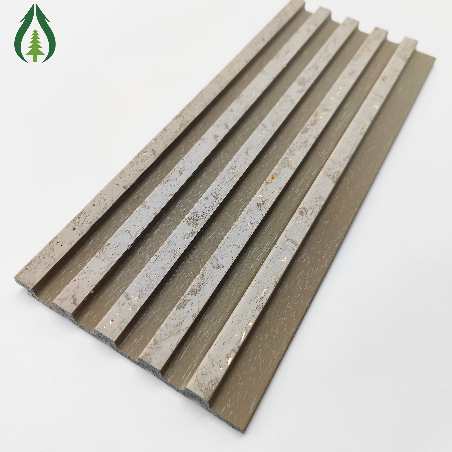 Guancheng Latest Texture 120*12mm PS panel 3D Wood Fluted PS Wall Panel exterior