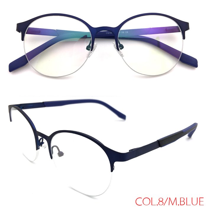 Premium Round Metal Glasses Frames Half Rim Eyeglass Frames Men Women Spectacles