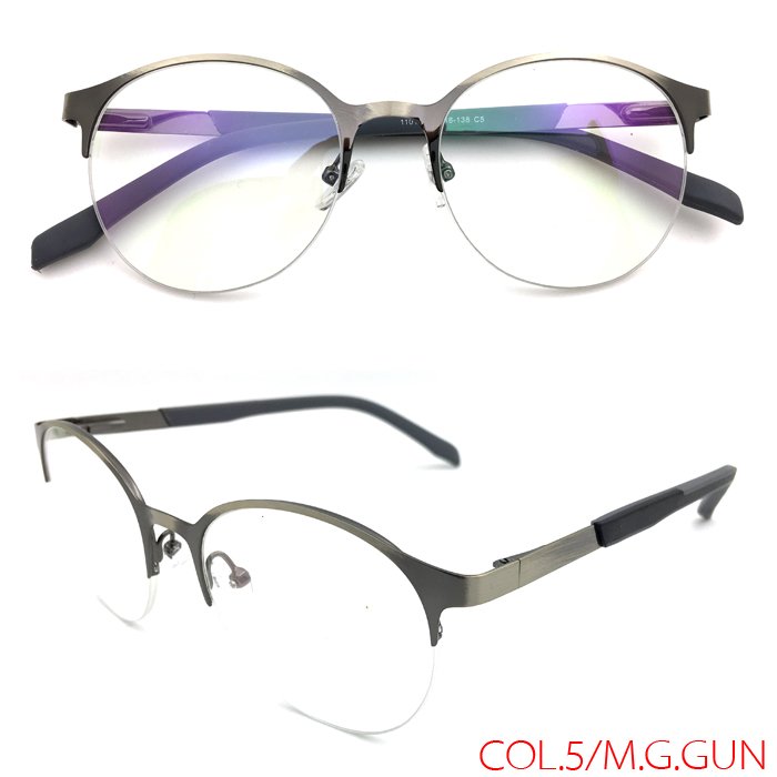 Premium Round Metal Glasses Frames Half Rim Eyeglass Frames Men Women Spectacles