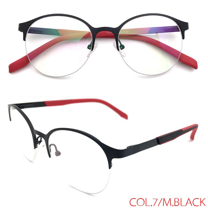Premium Round Metal Glasses Frames Half Rim Eyeglass Frames Men Women Spectacles