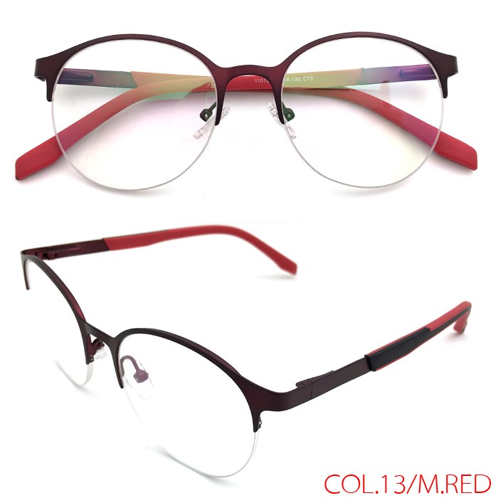 Premium Round Metal Glasses Frames Half Rim Eyeglass Frames Men Women Spectacles
