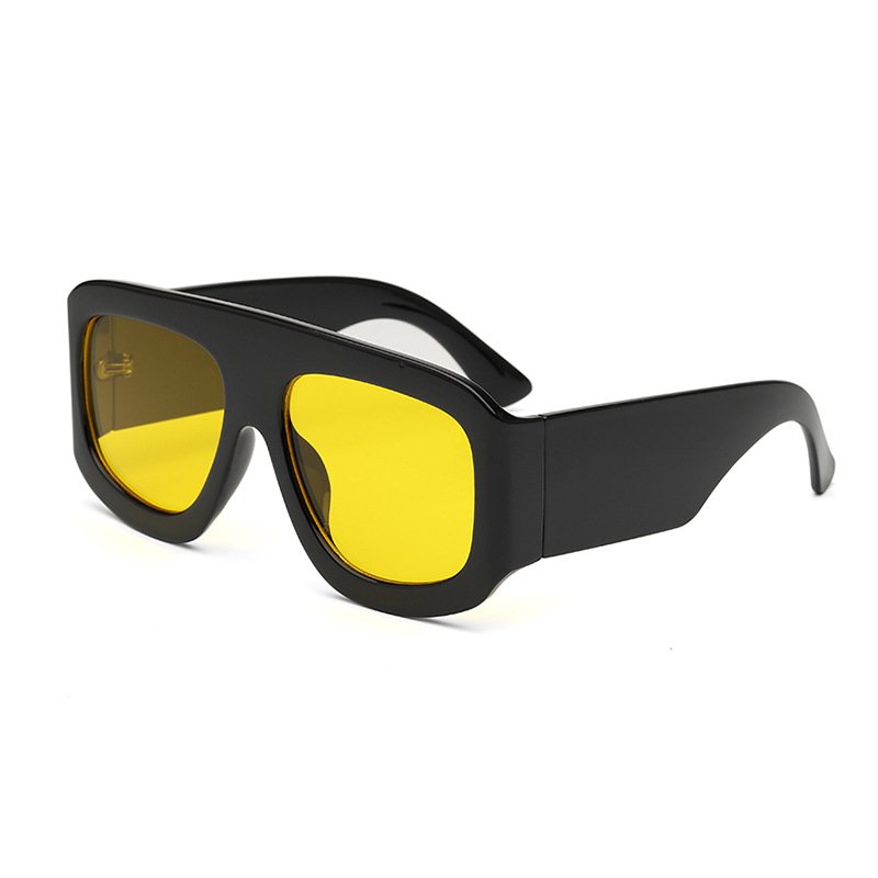 Retro Shades Vintage Brown Sunglasses For Men Oversized Square Thick Frame Shades Wholesale Trendy 2024 Sunglasses