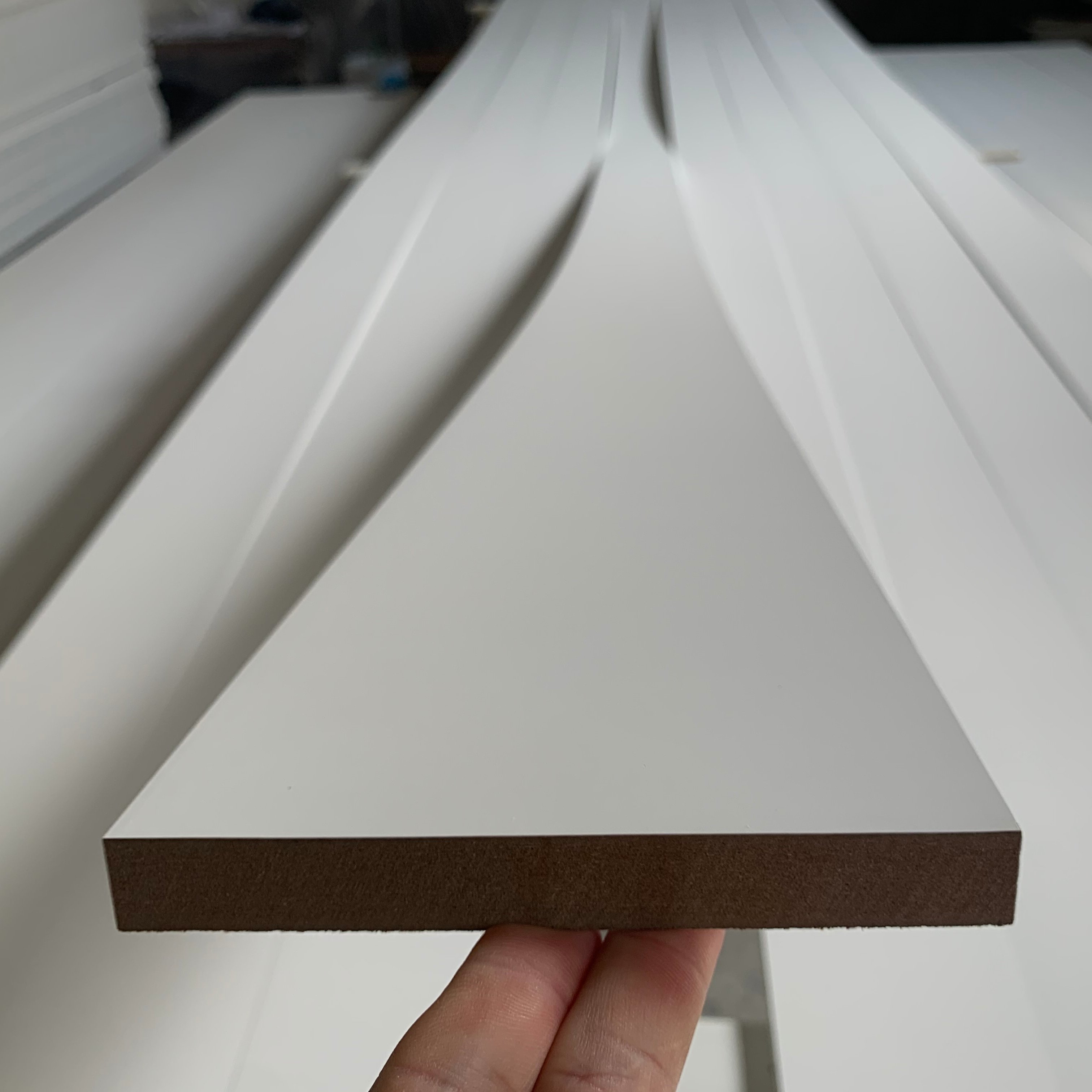 White Primed MDF Baseboard Square Board S4S 1x6
