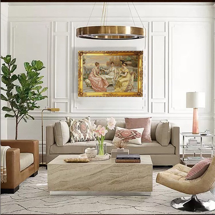 Sunflower Modern Antique Oil Painting Frames Print Landscape Wooden Picture Frame Photo Frame Moulding for Art Decor