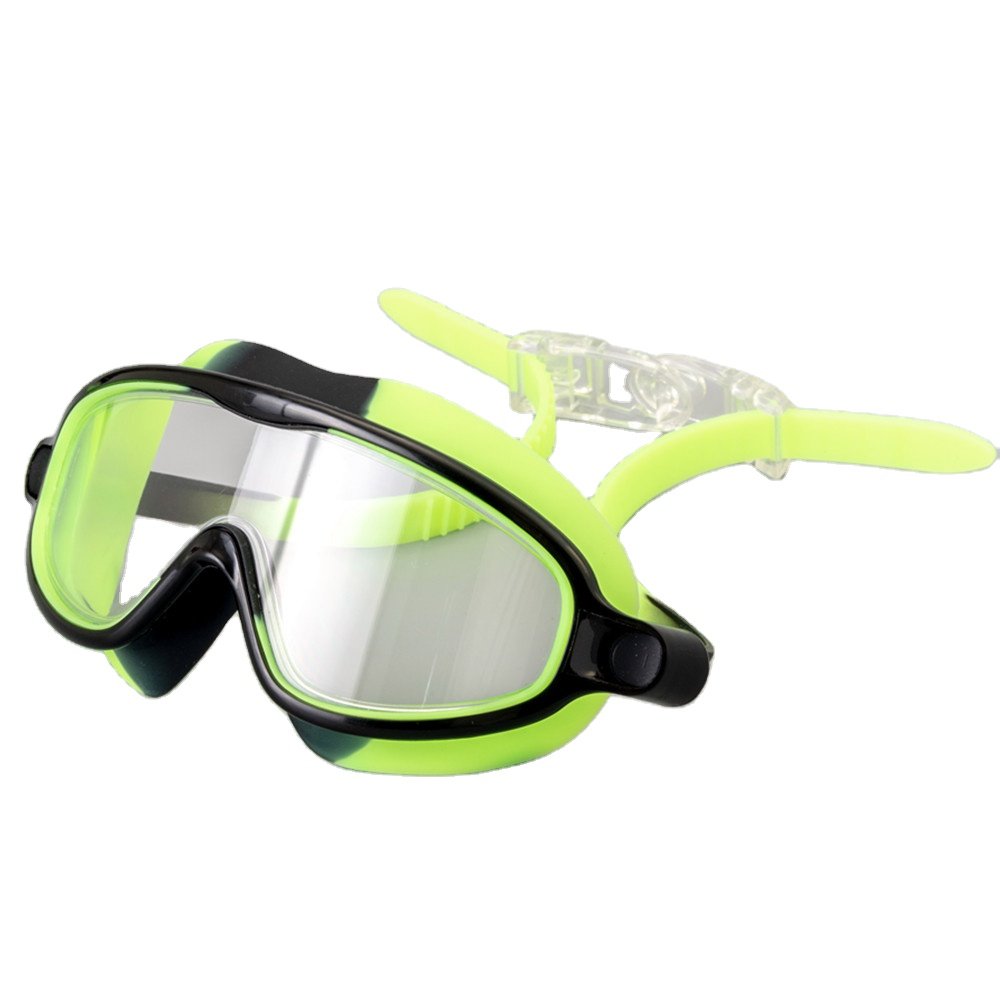 Waterproof and anti-foggy Underwater Swimming goggles Custom EVA box label Large-frame Flat-light Swimming goggles