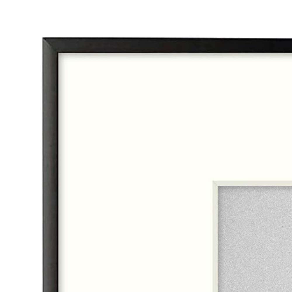 11x14 Aluminum Photo Frame with Ivory Mat for 8x10 Pictures Black Wooden Picture Frame Real Glass for Wall Mounting