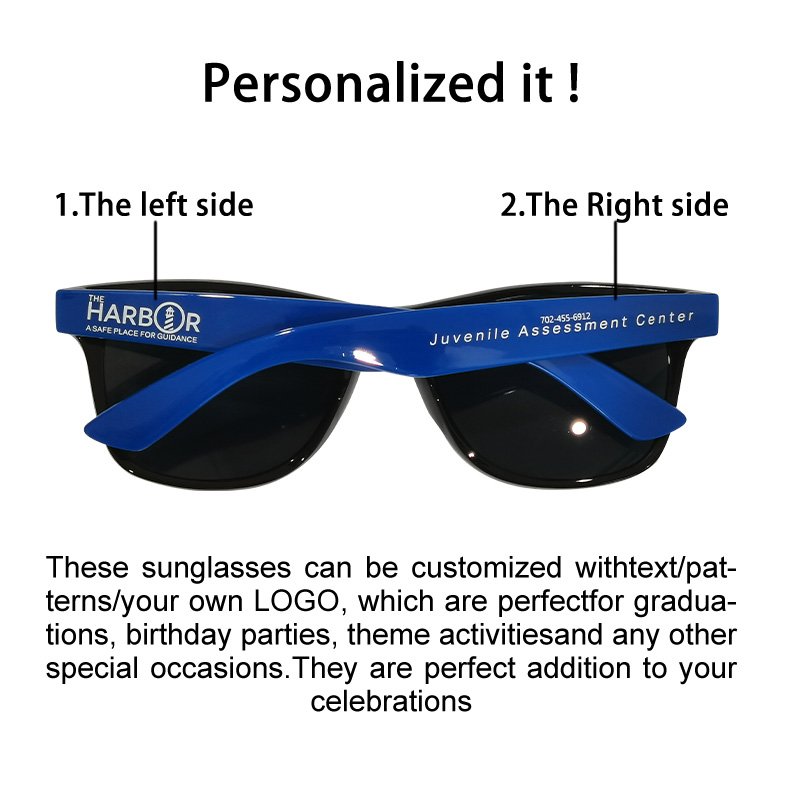 Custom logo eyeglasses personalized sunglasses promotional retro frame logo print custom sunglasses with own logo printing