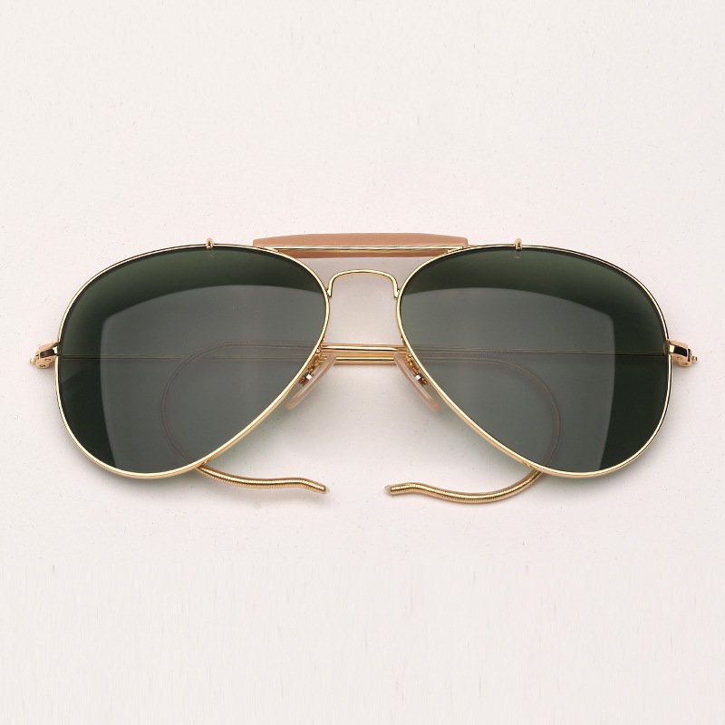 Vintage Classic 3030 OUTDOORS MAN Pilot Style HOOK Sunglasses Optical Glass Lens Aviation Design Sun Glasses