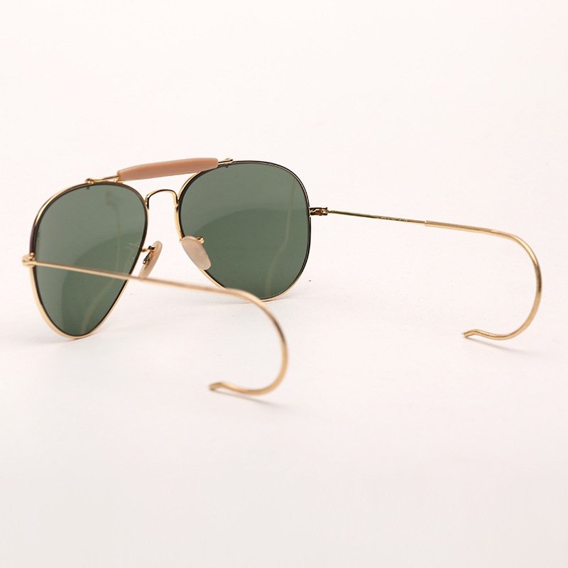 Vintage Classic 3030 OUTDOORS MAN Pilot Style HOOK Sunglasses Optical Glass Lens Aviation Design Sun Glasses