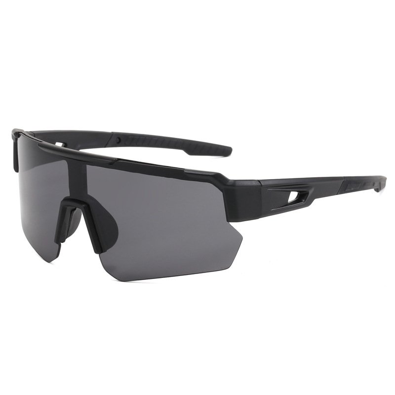 2024 New Running Cycling Sports Sunglasses Men Fashion One Piece Mirror Lens Glasses Black Blue Frame Outdoor Sports Sunglasses