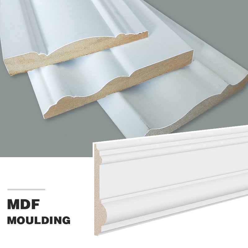Gesso Coated MDF Cornice Frame Molding PS Decorative Ceiling Cornice for Home Interior Decoration Moulding