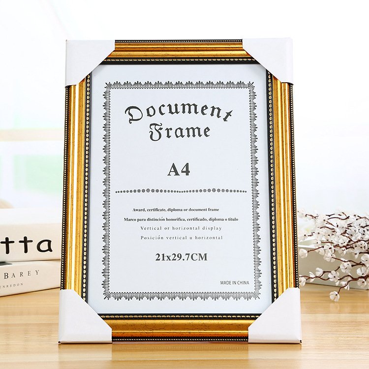 A4 Document Picture Photo Certificate Frame Wall Hanging Display Graduation University Diplomas Frame