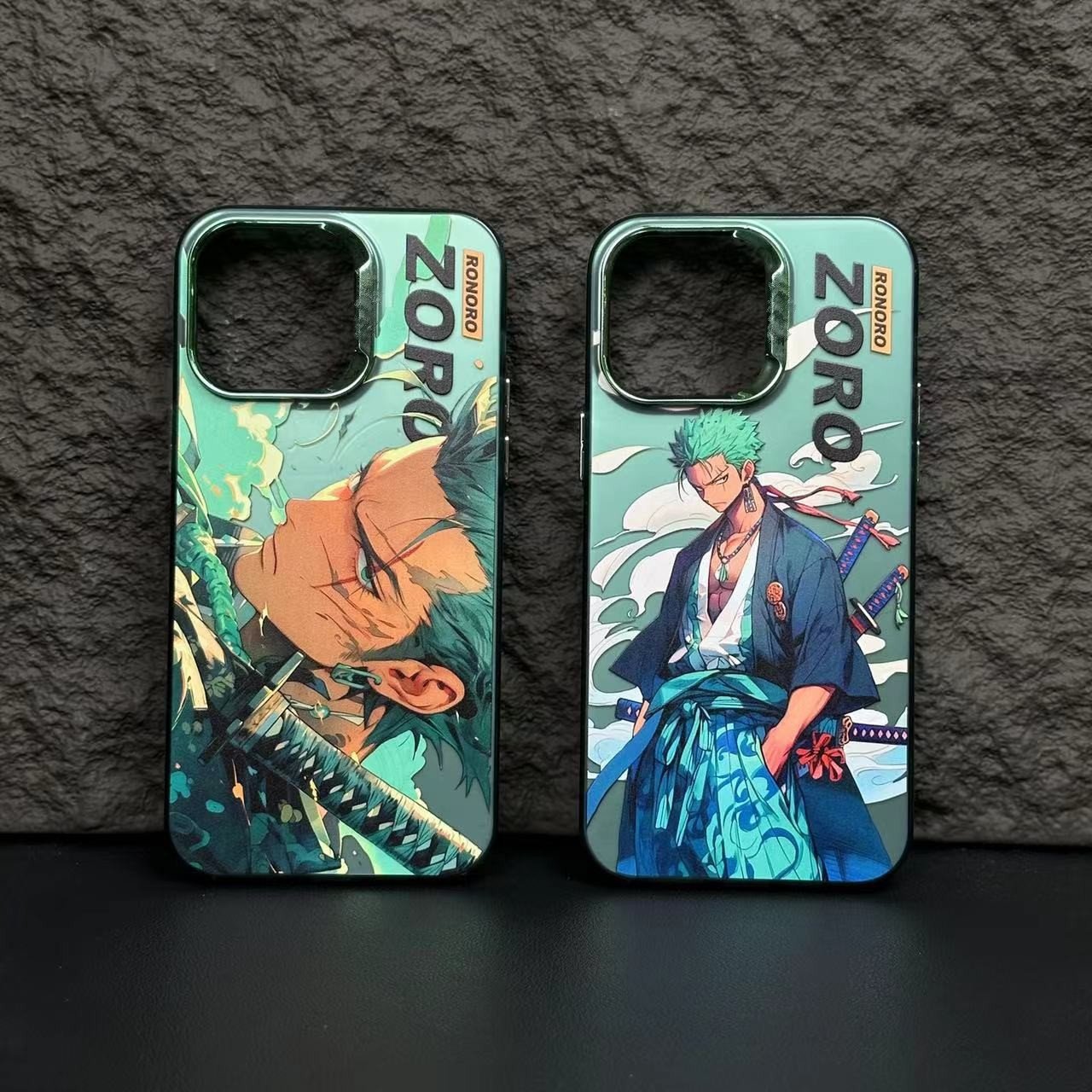 Japanese Cartoon anime Design Color Silver Phone Case For Iphone 16 Pro Max 14 13 12 11 Plating Frame Imd Matte Shockproof Cover