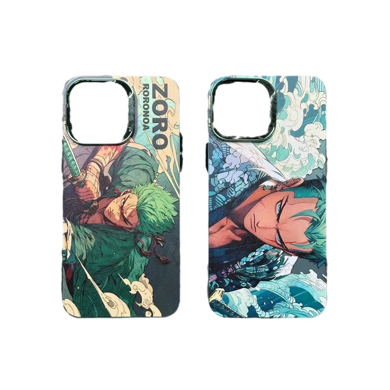 Japanese Cartoon anime Design Color Silver Phone Case For Iphone 16 Pro Max 14 13 12 11 Plating Frame Imd Matte Shockproof Cover