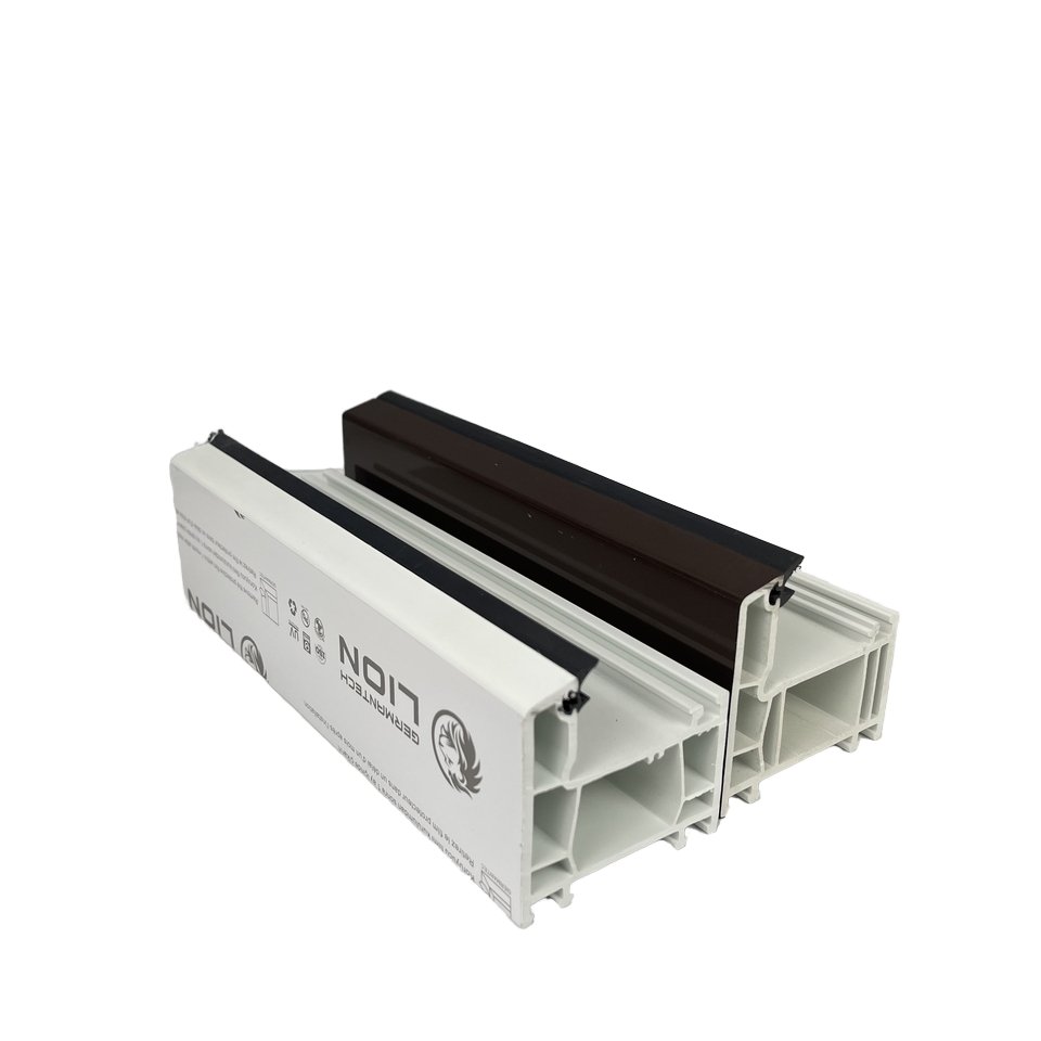 Laminated Foil UPVC Profiles With Glazing Bead PVC Plastic Profiles for Building & Moulding for Exterior & Bathroom Use