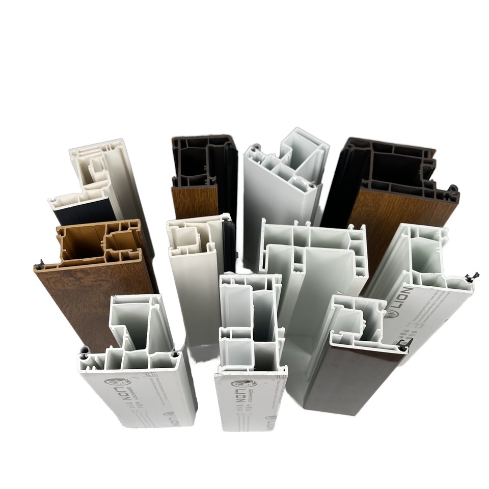Laminated Foil UPVC Profiles With Glazing Bead PVC Plastic Profiles for Building & Moulding for Exterior & Bathroom Use
