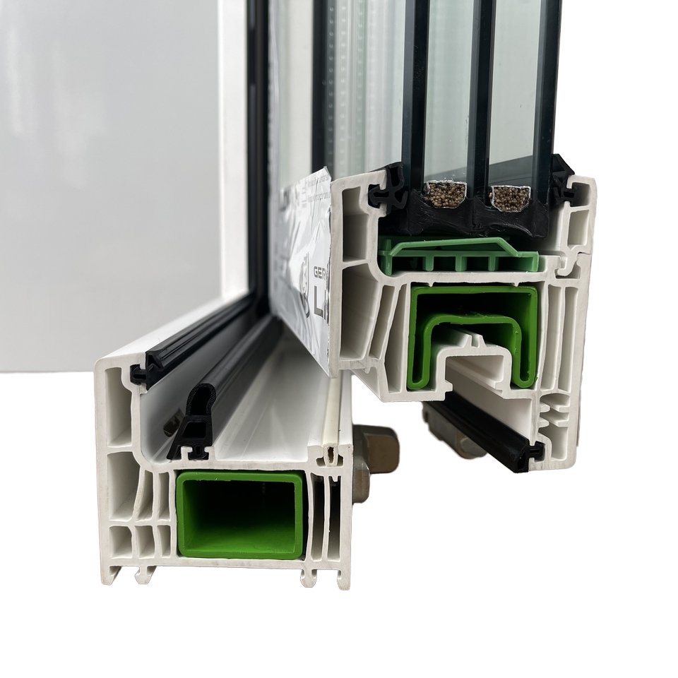 Laminated Foil UPVC Profiles With Glazing Bead PVC Plastic Profiles for Building & Moulding for Exterior & Bathroom Use