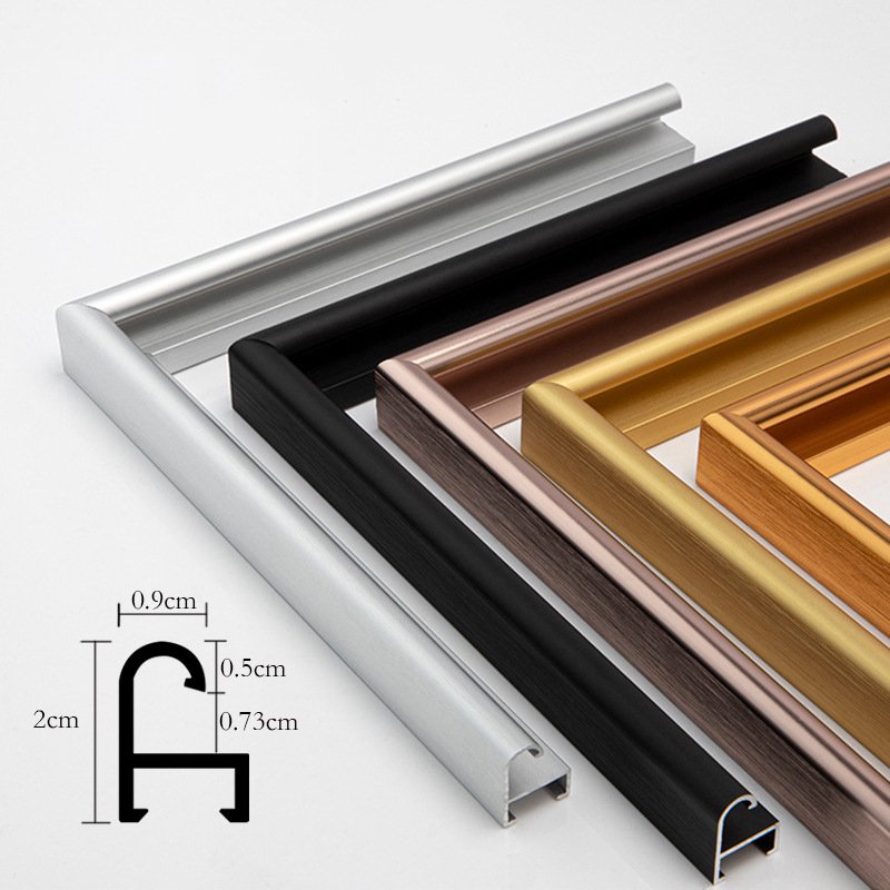Custom Size Metal Poster Picture Photo Frame Aluminium Wall Frames Home Decor Strips Aluminum Mouldings picture mirror frame