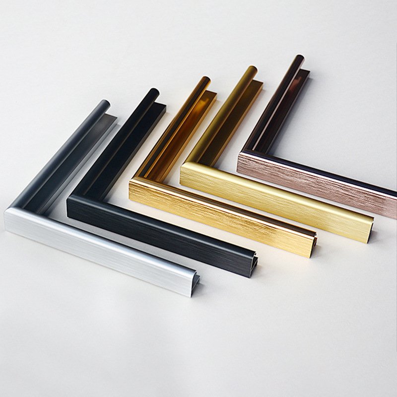 Custom Size Metal Poster Picture Photo Frame Aluminium Wall Frames Home Decor Strips Aluminum Mouldings picture mirror frame
