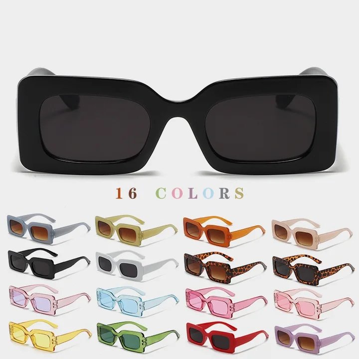 308 Vintage Square Sunglasses Rectangle Small Frame Square Sunglasses Custom Rectangle Sunglasses Candy Color Glasses UV400